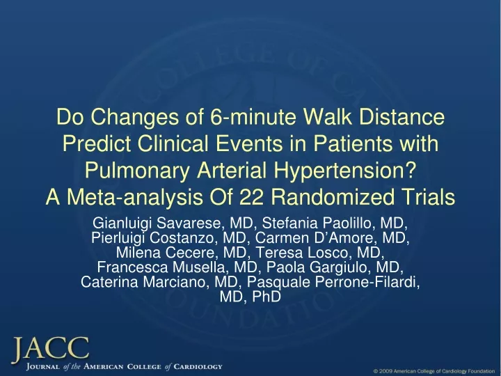 do changes of 6 minute walk distance predict