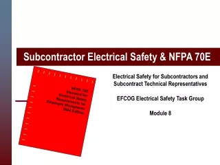 Subcontractor Electrical Safety &amp; NFPA 70E