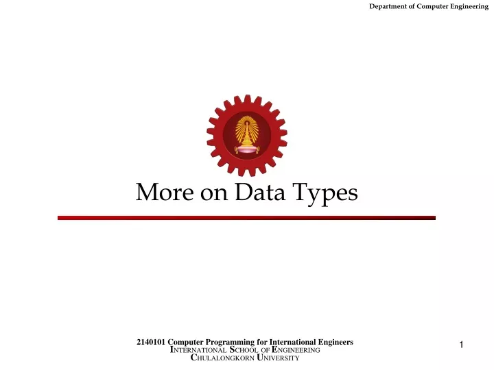 more on data types