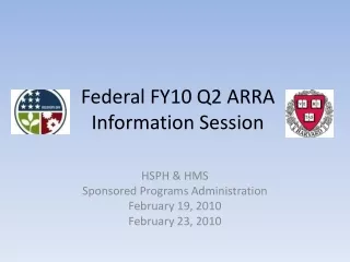 Federal FY10 Q2 ARRA  Information Session