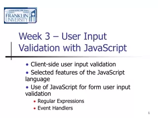 Week 3 – User Input Validation with JavaScript