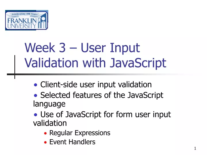 week 3 user input validation with javascript
