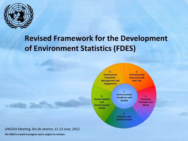 revised framework for the development of environment statistics fdes