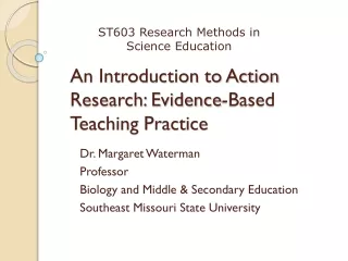 An Introduction to Action Research: Evidence-Based Teaching Practice