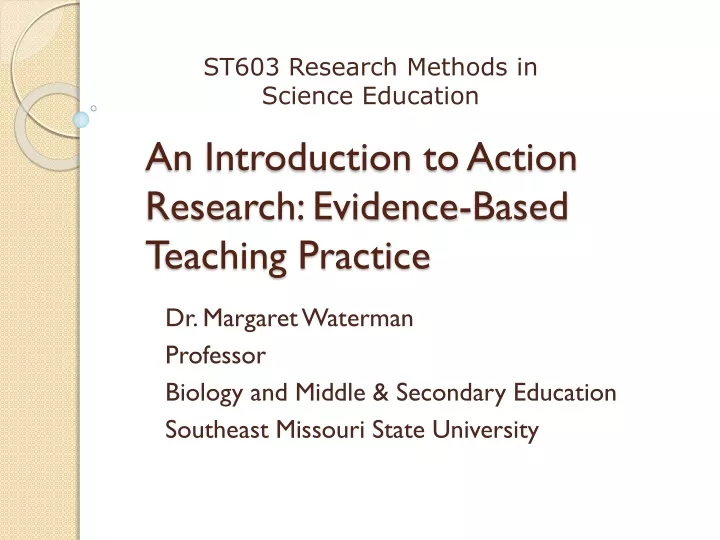 an introduction to action research evidence based teaching practice