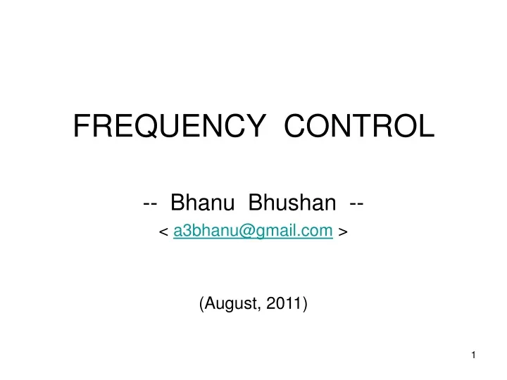 frequency control