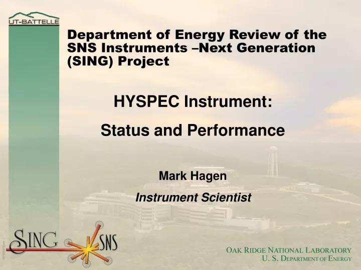department of energy review of the sns instruments next generation sing project