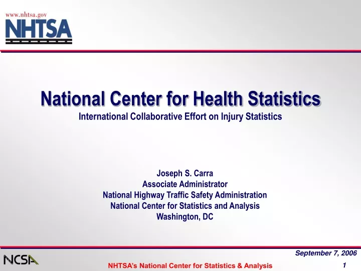 national center for health statistics international collaborative effort on injury statistics
