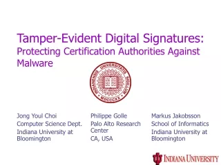 Tamper-Evident Digital Signatures: Protecting Certification Authorities Against Malware