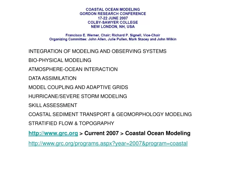 integration of modeling and observing systems