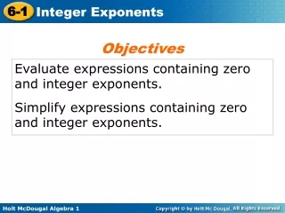 Evaluate expressions containing zero and integer exponents.