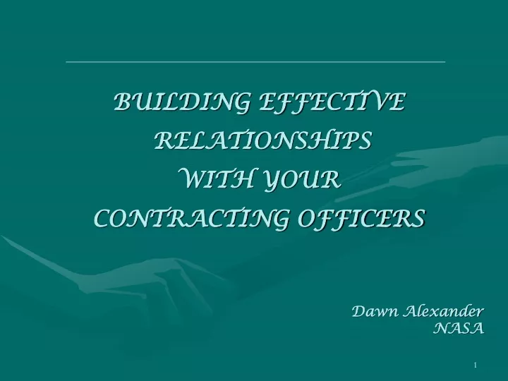 building effective relationships with your
