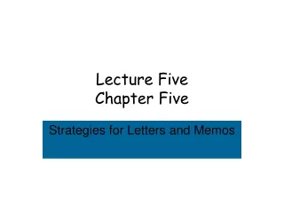 Lecture Five Chapter Five