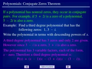 Polynomials: Conjugate Zeros Theorem
