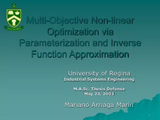 Multi-Objective Non-linear Optimization via Parameterization and Inverse Function Approximation