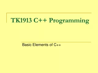 TK1913 C++ Programming