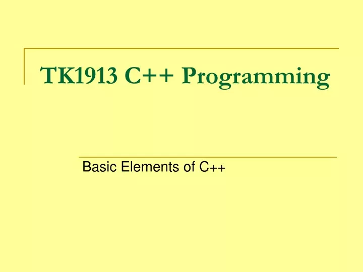 basic elements of c