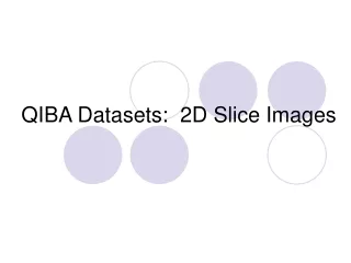 QIBA Datasets:  2D Slice Images