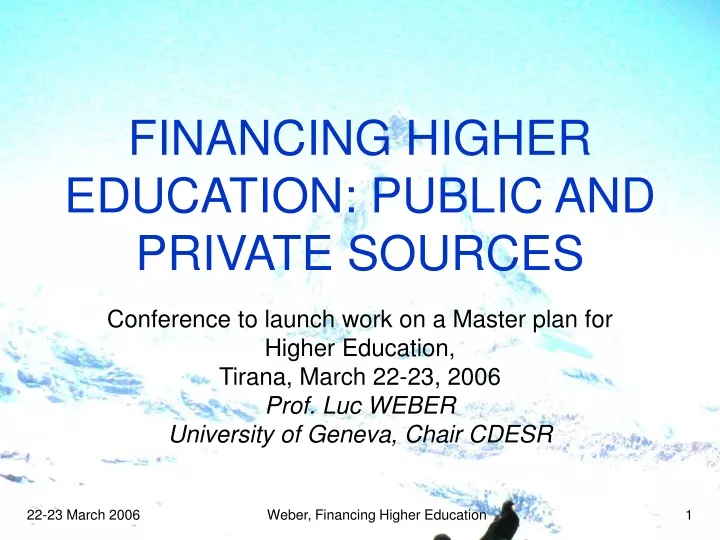 financing higher education public and private sources