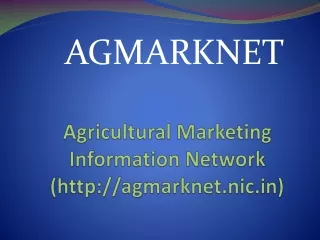 Agricultural Marketing Information Network (agmarknet.nic)