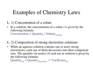 Examples of Chemistry Laws