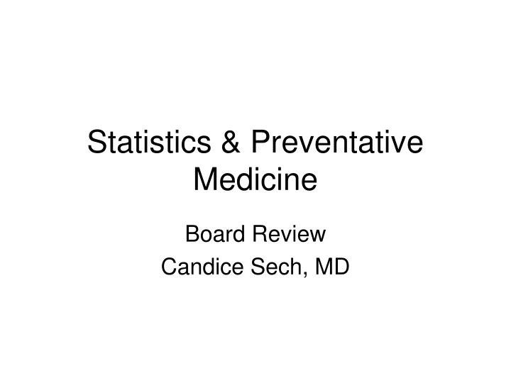 statistics preventative medicine