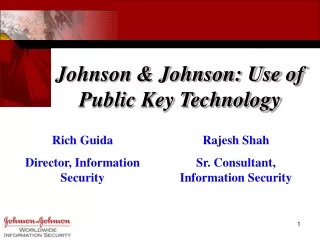 Johnson &amp; Johnson: Use of Public Key Technology