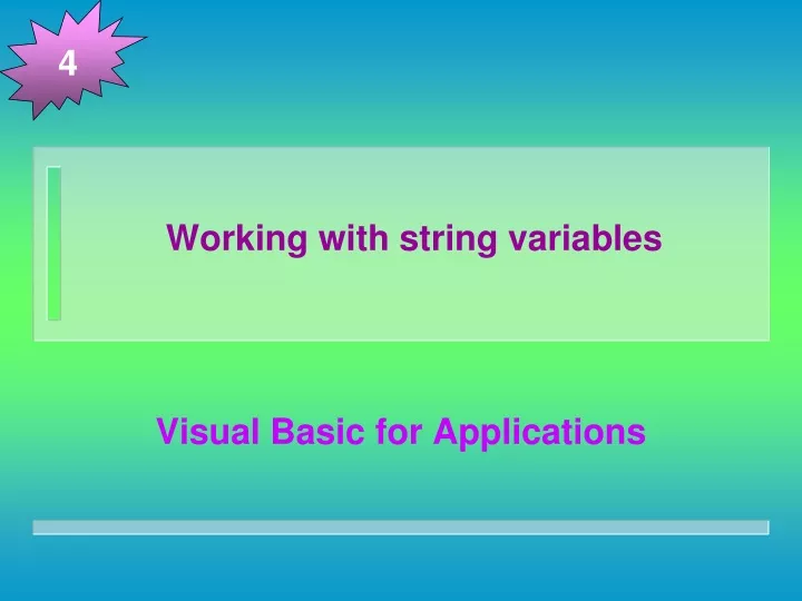 working with string variables