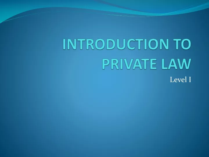introduction to private law