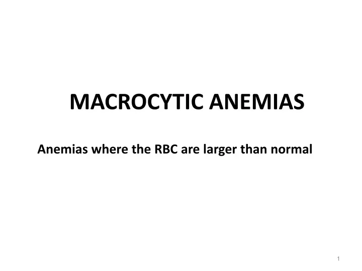macrocytic anemias