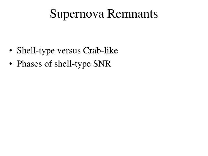 supernova remnants