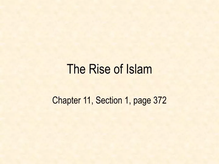 the rise of islam