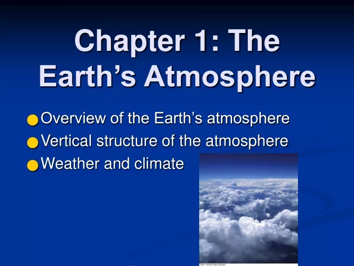 chapter 1 the earth s atmosphere