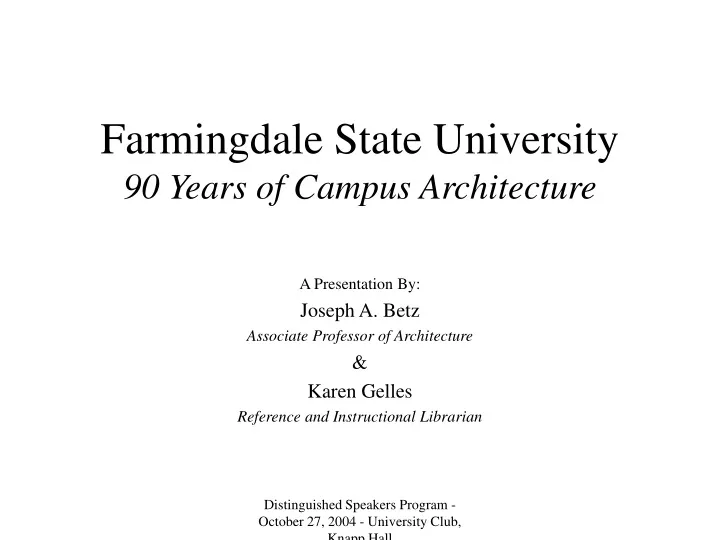 farmingdale state university 90 years of campus architecture