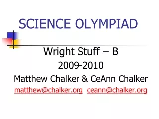 SCIENCE OLYMPIAD