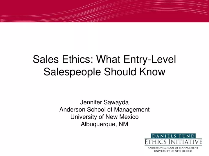 sales ethics what entry level salespeople should