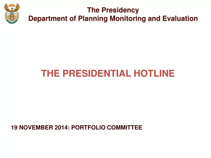 19 november 2014 portfolio committee