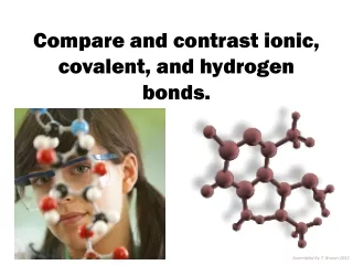 Compare and contrast ionic, covalent, and hydrogen bonds.