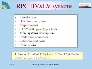 RPC HV &amp; LV systems
