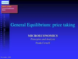 General Equilibrium: price taking