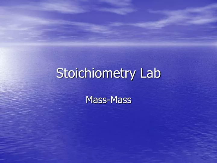 stoichiometry lab