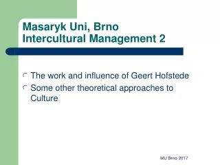 Masaryk Uni, Brno  Intercultural Management 2