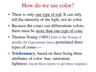 How do we see color?