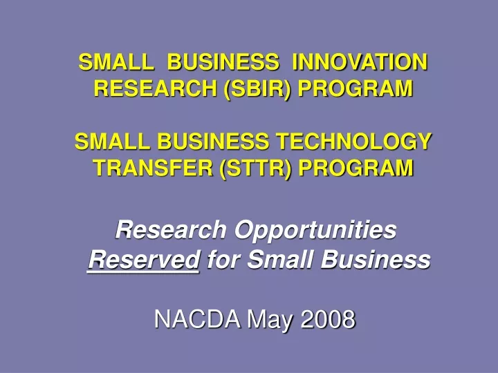 small business innovation research sbir program