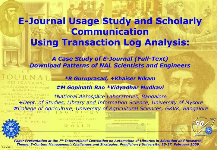e journal usage study and scholarly communication