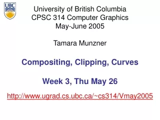 Compositing, Clipping, Curves Week 3, Thu May 26