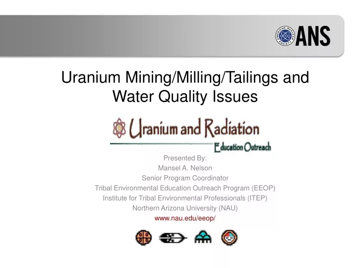 uranium mining milling tailings and water quality issues
