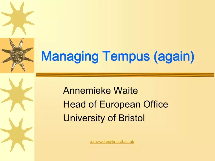 managing tempus again