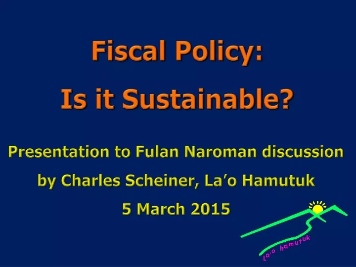 fiscal policy is it sustainable