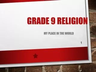 Grade 9 Religion